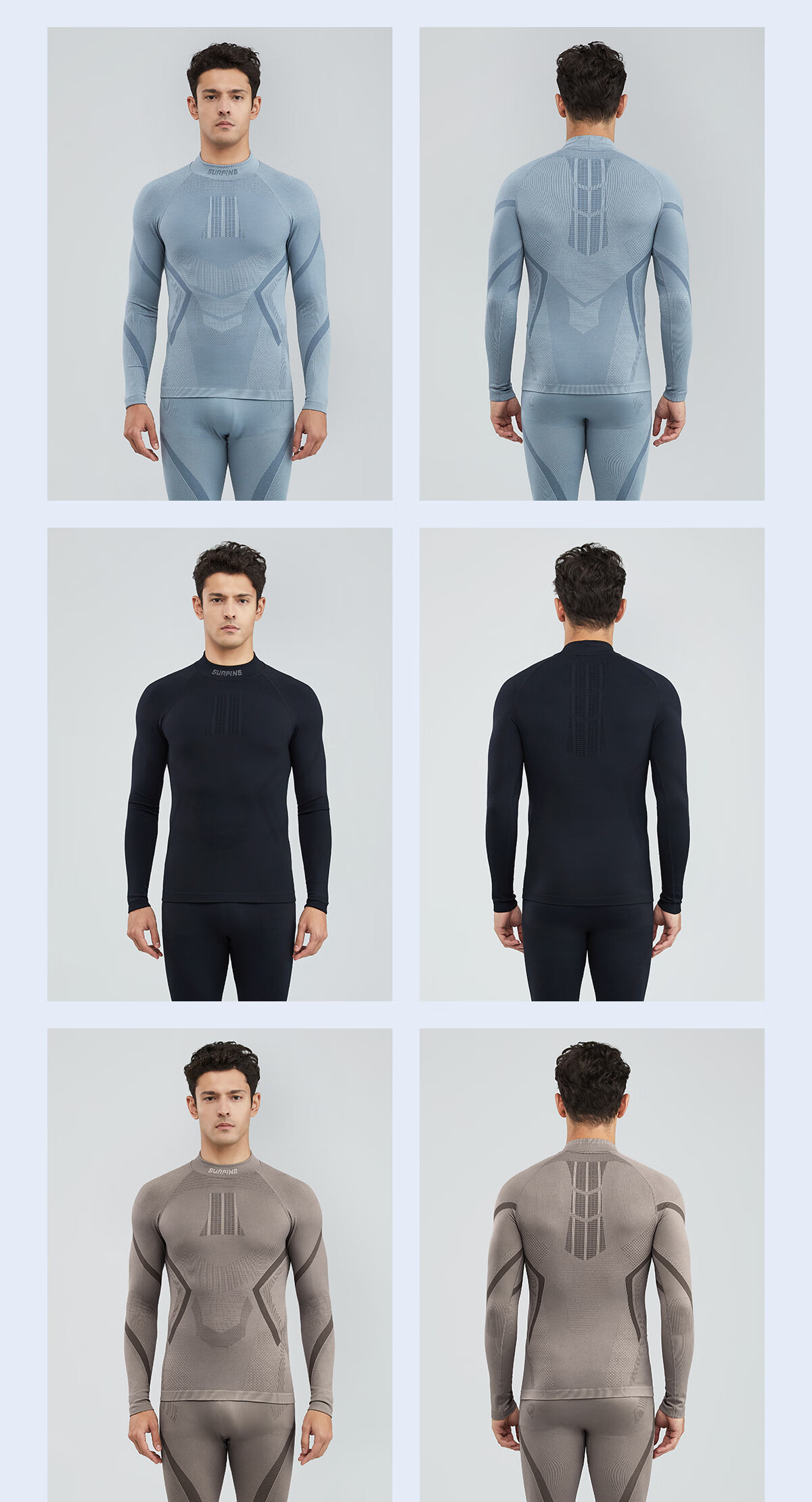 SURPINE Snow Series Cashmere Wool Outdoor Thermal Functional Underwear, Quick-Drying Ski Base Layer for Men And Wome 3
