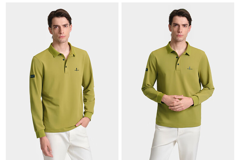Biyinlefen [Dry Touch Pique] 2025 Autumn New Men's Skin-friendly Stretch Soft Textured Collar Long Sleeve Polo Shirt 22