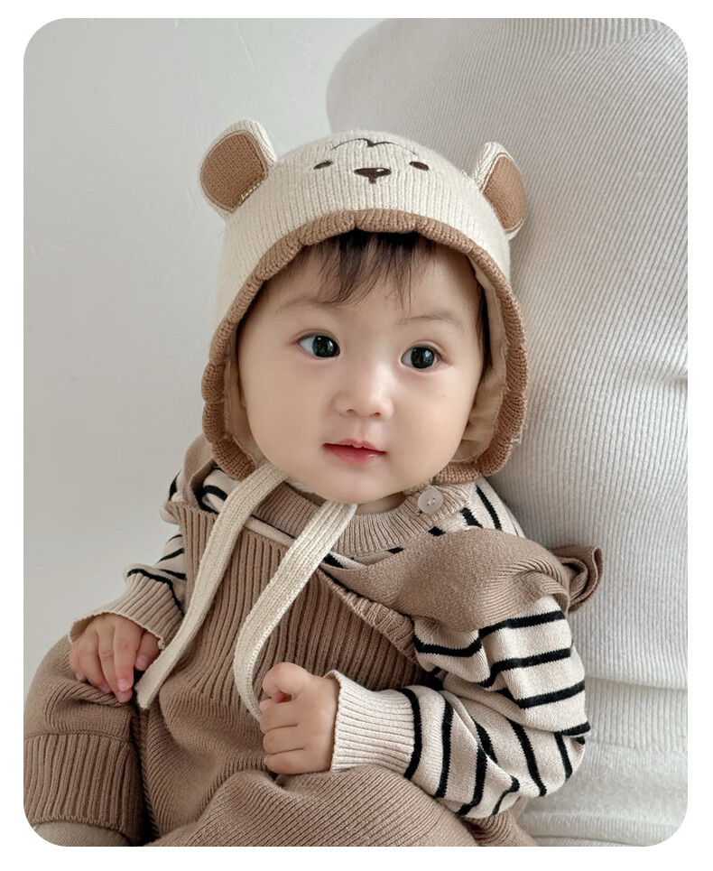 Benaxi Baby Hat Autumn Winter Boys Cute Knitted Hat Infant Winter Outdoor Woolen Warm Ear Protection Hat 17