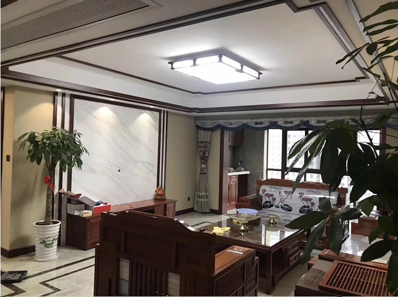 新中式吊顶原木实木线条装饰木线条背景墙边框平板压边收边封边条lph