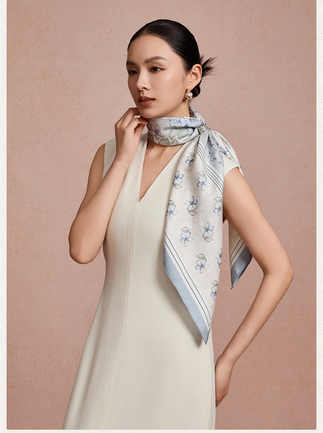 Shanghai Story [Counter Same Style] 100% Mulberry Silk Scarf Shawl Gift for Mom Mother's Day Birthday 9
