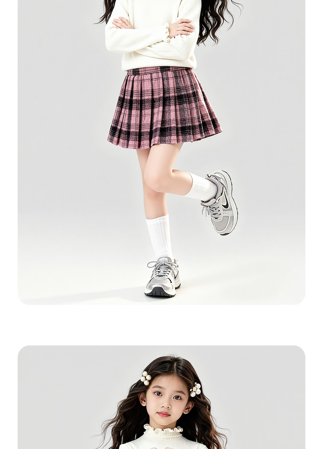 Disney Girls Cute Sweater Set 2025 Winter New Cartoon Skirt Children's Autumn Winter Dress 10