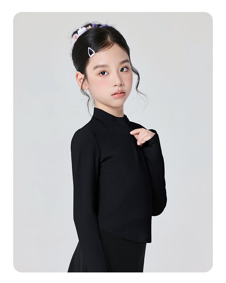 Aiwu Ge Dance Top Autumn Winter Ballet Practice Long Sleeve Girls Small Stand Collar Bodywear Rouge Red 120 8