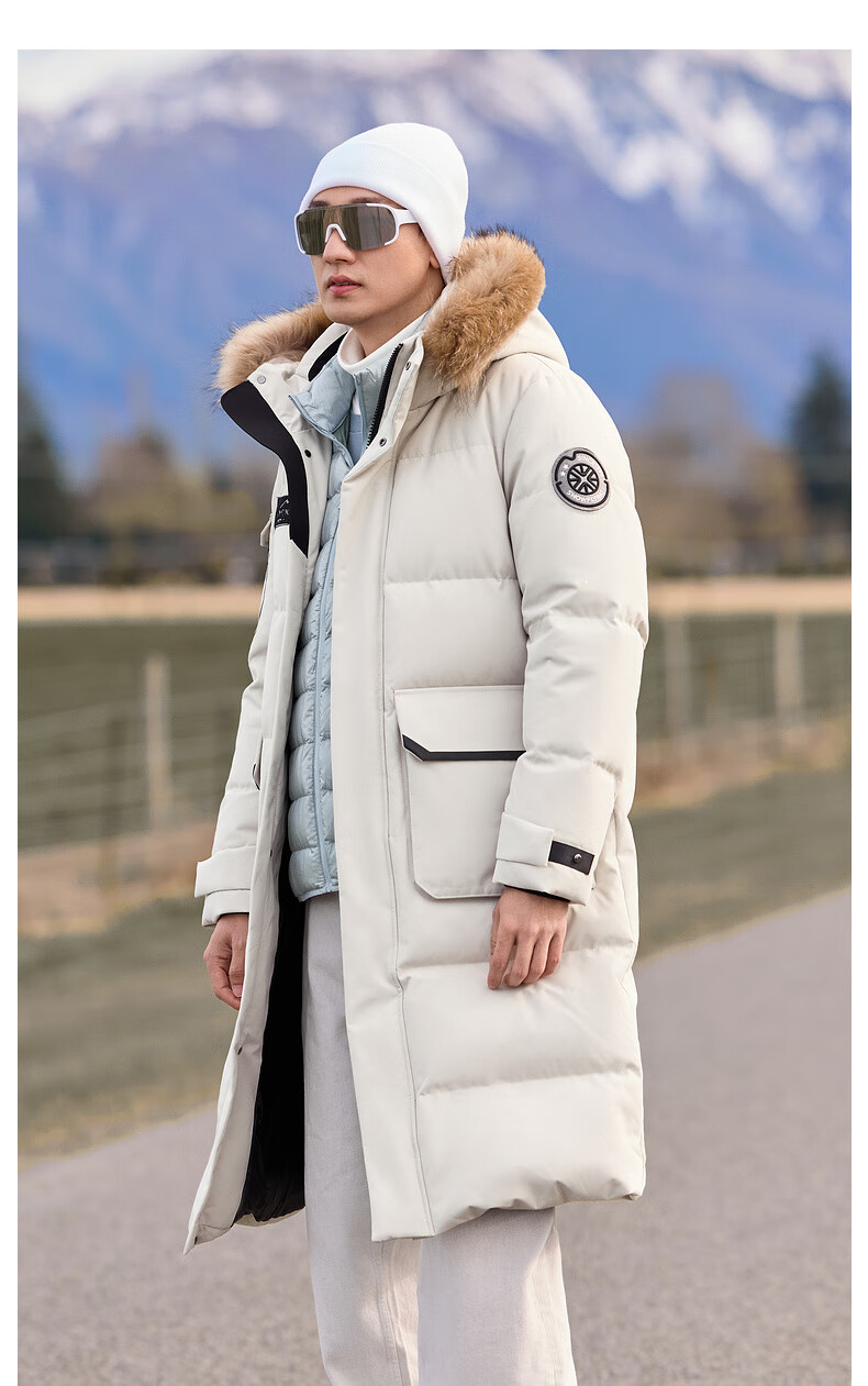 SNOWFLYING New Classic Raccoon Fur Large Collar H-Style Long Cold-Resistant Warm Down Jacket Outdoor Thermal Lock 9