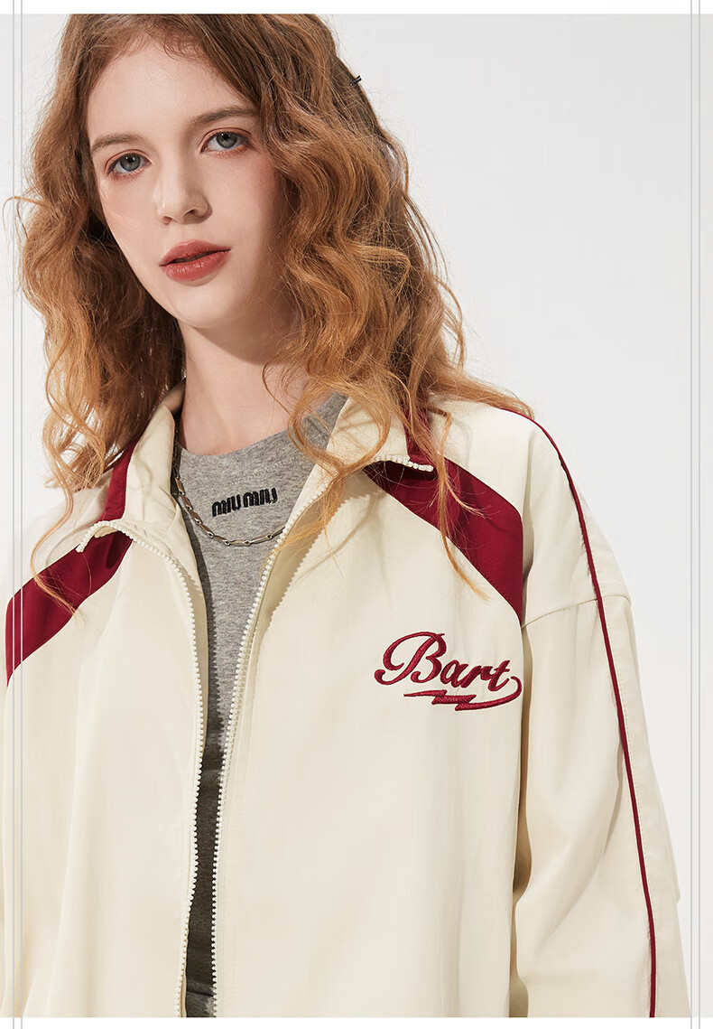 THE SIMPSONS Casual Loose Trendy Embroidered Colorblock Unisex Jacket Coat Gray Regular L 20