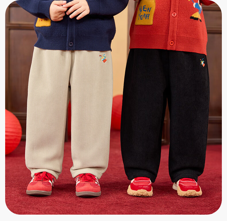 Dudu Baby New Year Children's Winter Pants Boys Girls Casual Pants Black 90 9