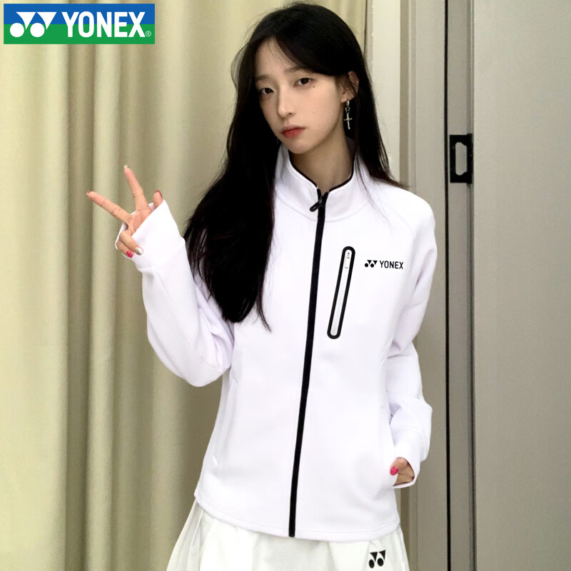 YONEX Autumn Winter Badminton Long Sleeve Hoodie Jacket Sportswear Men’s 150094BCR White L 14