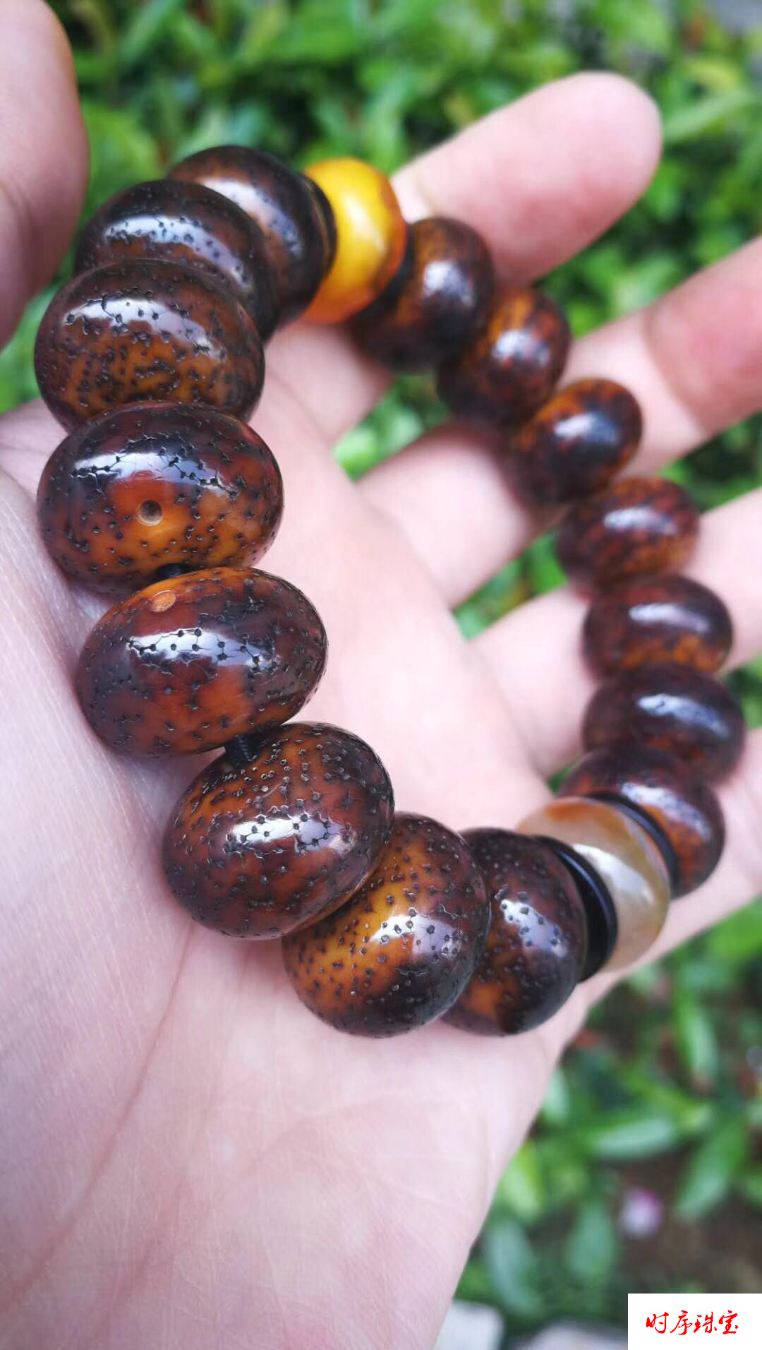 星月菩提超大单圈苹果算盘珠偏玄月高密佛珠手链新月精选15mm圆珠手串