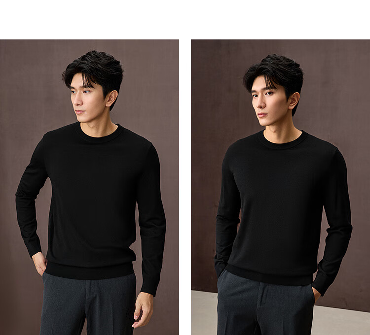 HLAHLA Men's Wool Sweater 30% Wool Warm Comfortable Knitwear Autumn Winter 7