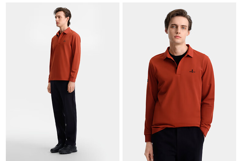Biyinlefen [Dry Touch Pique] 2025 Autumn New Men's Skin-friendly Stretch Soft Textured Collar Long Sleeve Polo Shirt 14