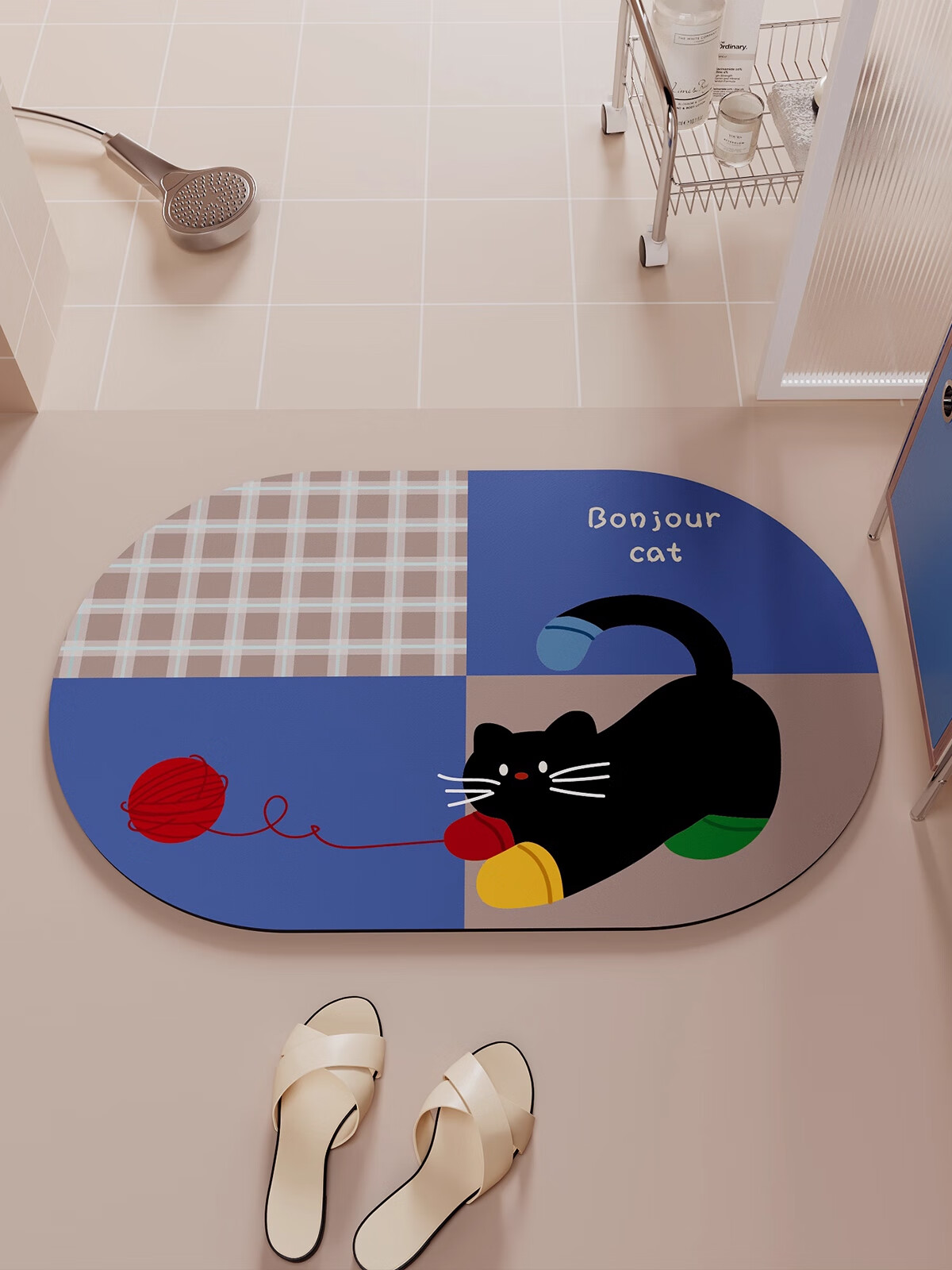 Slow Talk Bathroom Doorway Absorbent Non-Slip Shower Mat Thickened Carpet Toilet Dry Floor Mat 50*80cm 5
