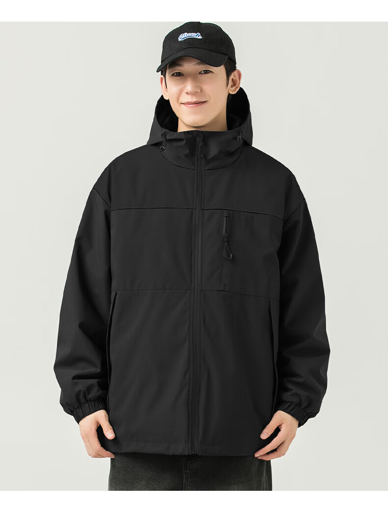 WOOD SOON 3-in-1 Cotton Padded Jacket Unisex Autumn Winter Thickened Fleece Windproof Warm Stand Collar Coat 8