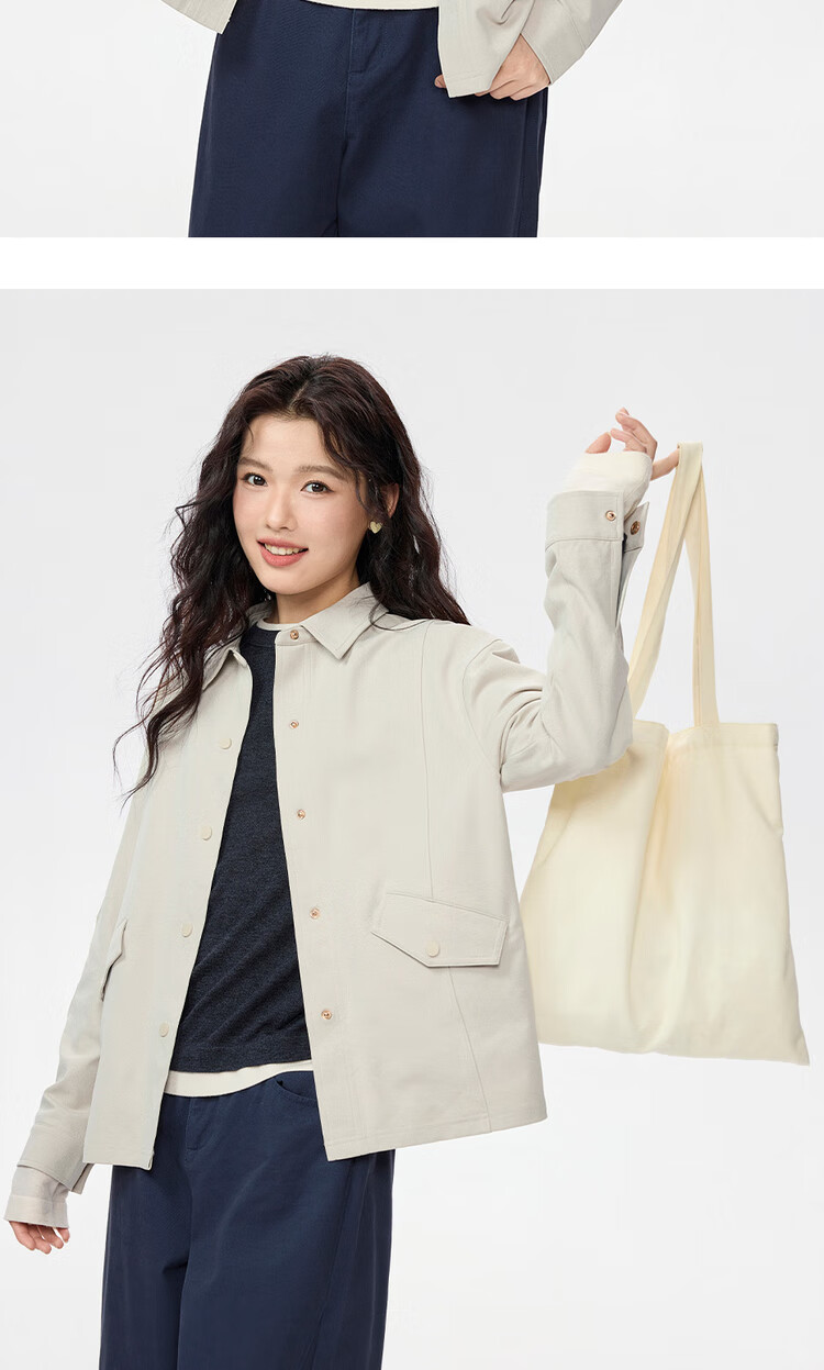 Giordano Women's Shirt Jacket Autumn Winter Simple Pocket Lapel Knit Casual Jacket 05375471 13