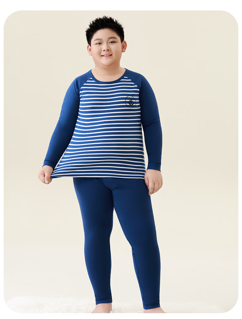 Yalu Youth Thermal Underwear Set Winter Pure Cotton Plus Size Kids Long Johns for Boys and Babies 5