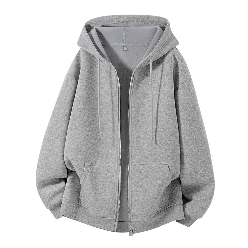 Jeanswest Men's Fleece-Lined Jacket Autumn Winter Simple Casual Versatile Men's Hoodie Cardigan Fashion Men's Top 3