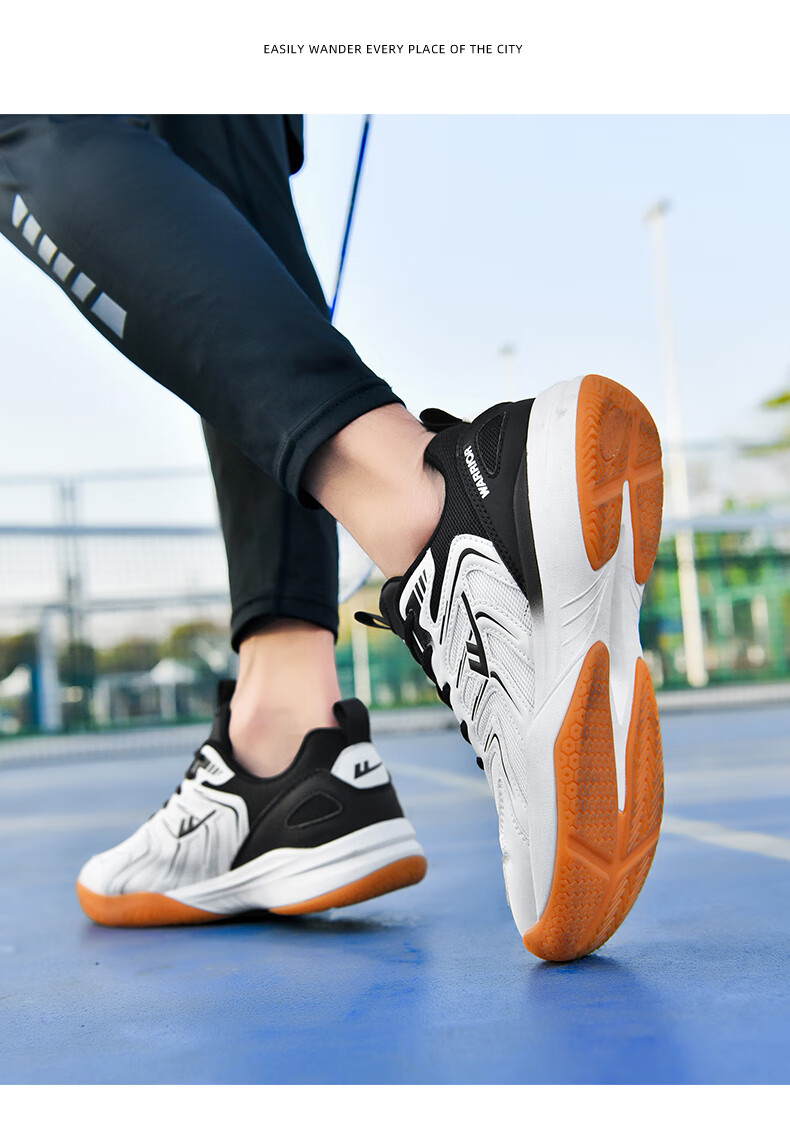 Warrior Badminton Shoes Table Tennis Shoes Tennis Shoes Training Shoes Unisex Parent-Child Model 1033 Size 40 White Pink 25