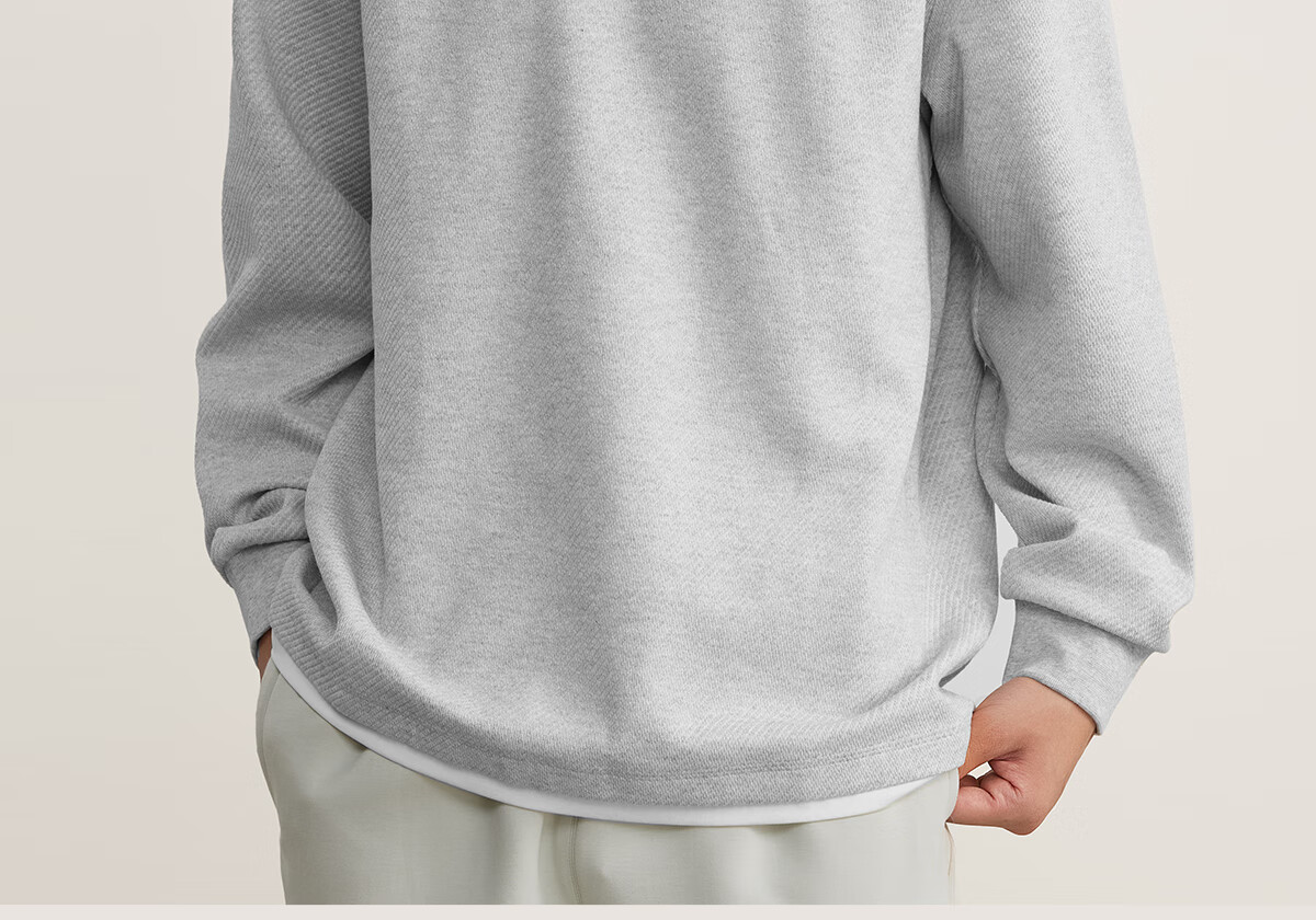 MARKLESS Men's 2025 Autumn New Loose Fit Khaki Green Layered Long Sleeve Sweatshirt, Size L, Model 5406 9