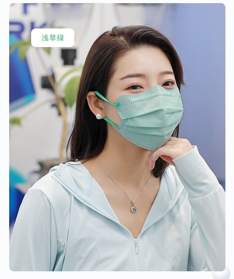 誓哲 新款蝶形莫兰迪色口罩高颜值成人女透气护眼角防护防尘不勒耳网