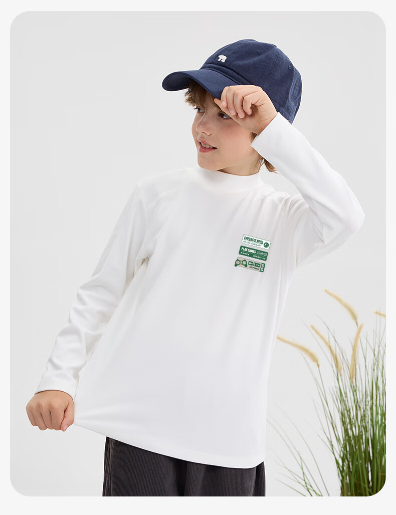 Baleno Girls' Long-Sleeve T-Shirt, Winter 2025 Style, for Older Children, Warm Inner Layer, Semi-Turtleneck Top, Kids' Winter Base Layer 5