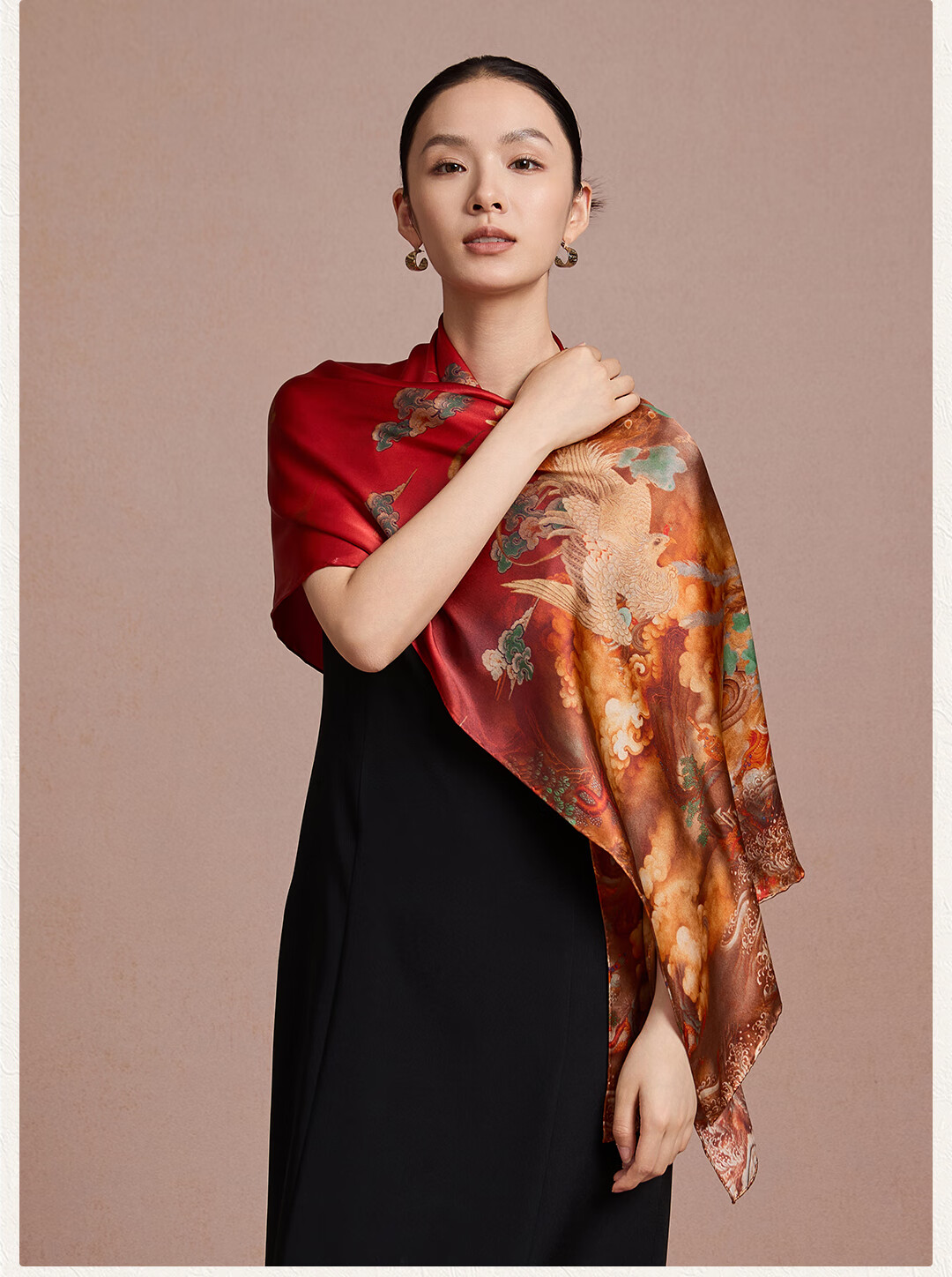 Shanghai Story [Counter Same Style] New 100% Mulberry Silk Scarf Shawl Gift for Mom Mother's Day Birthday 7
