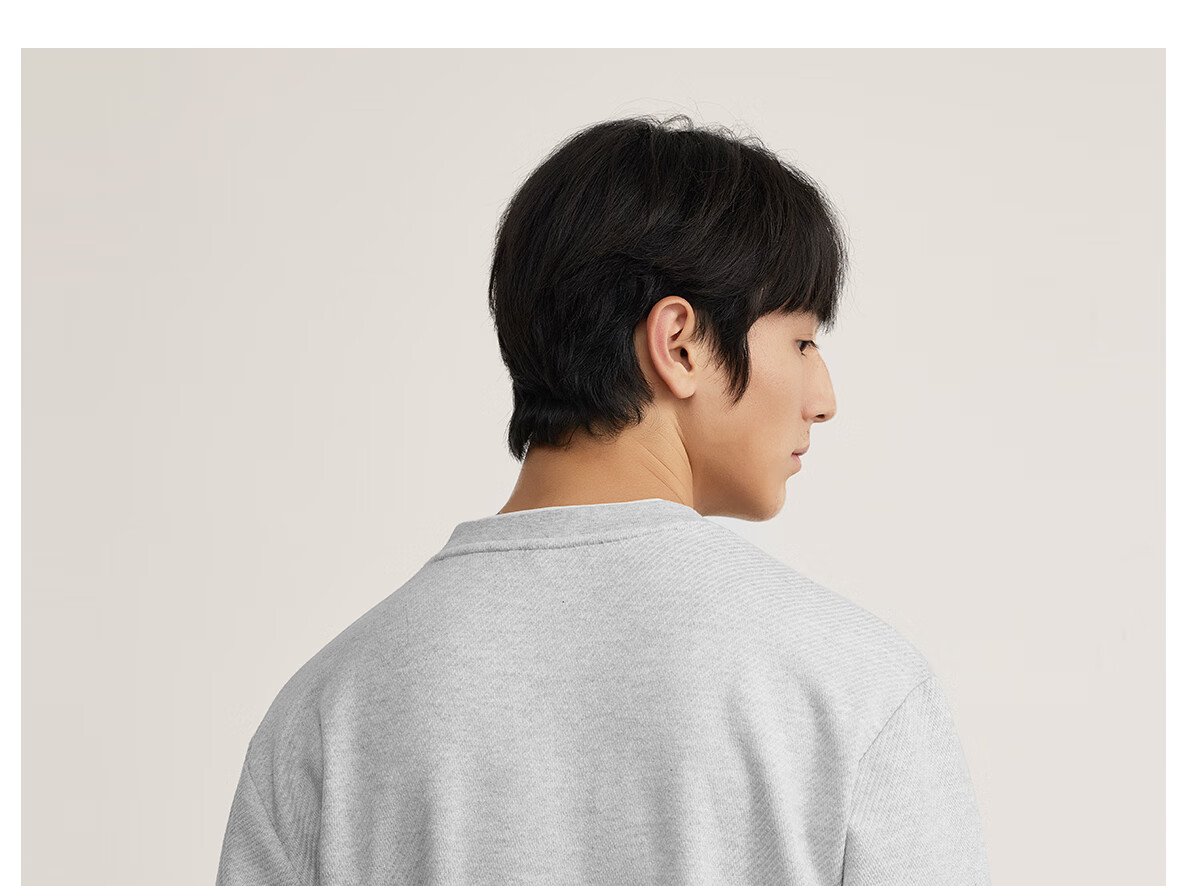 MARKLESS Men's 2025 Autumn New Loose Fit Khaki Green Layered Long Sleeve Sweatshirt, Size L, Model 5406 19