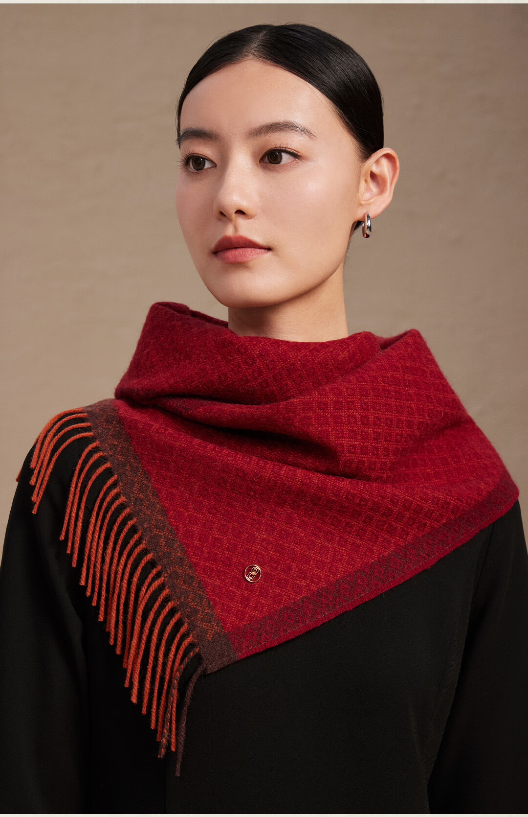 Shanghai Story 100% Wool Scarf Couple Birthday Gift Shawl New Year Gift Box Simple Warm Red Neck Warmer 3