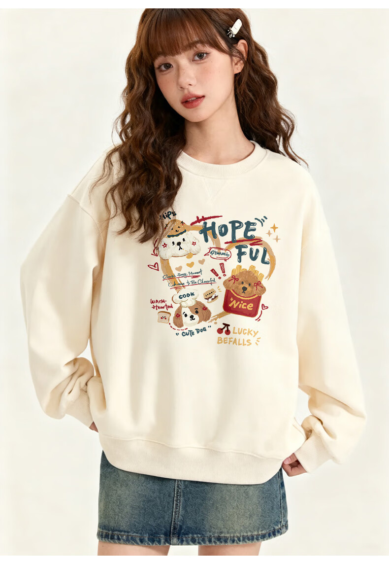 Baleno Women's Lamb Fleece Sweatshirt 2025 Autumn Winter New Korean Style Fleece Lined Thickened Long Sleeve Loose Hoodless Jacket 11
