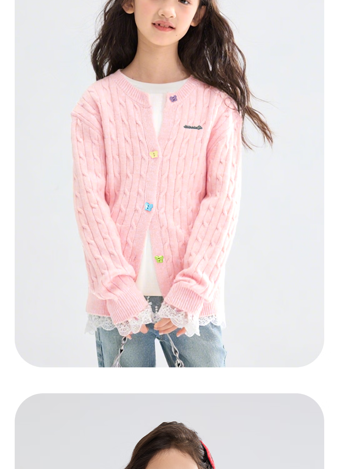 Disney Girls' Sweater Set 2026 Spring New Cute Princess Style Children's Knitwear 34