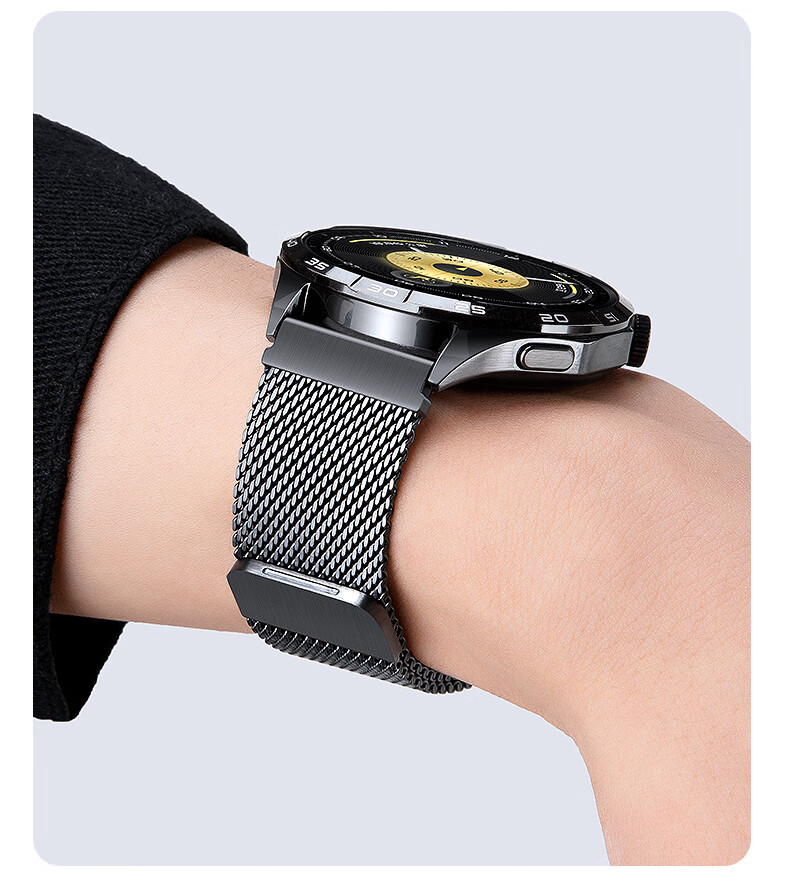 Competitor Milanese Stainless Steel Magnetic Strap for Huawei GT6/GT6 Pro/GT5/GT4/GT3 Pro Watch, Breathable Metal Band for Men, 46mm Business Wristband 6