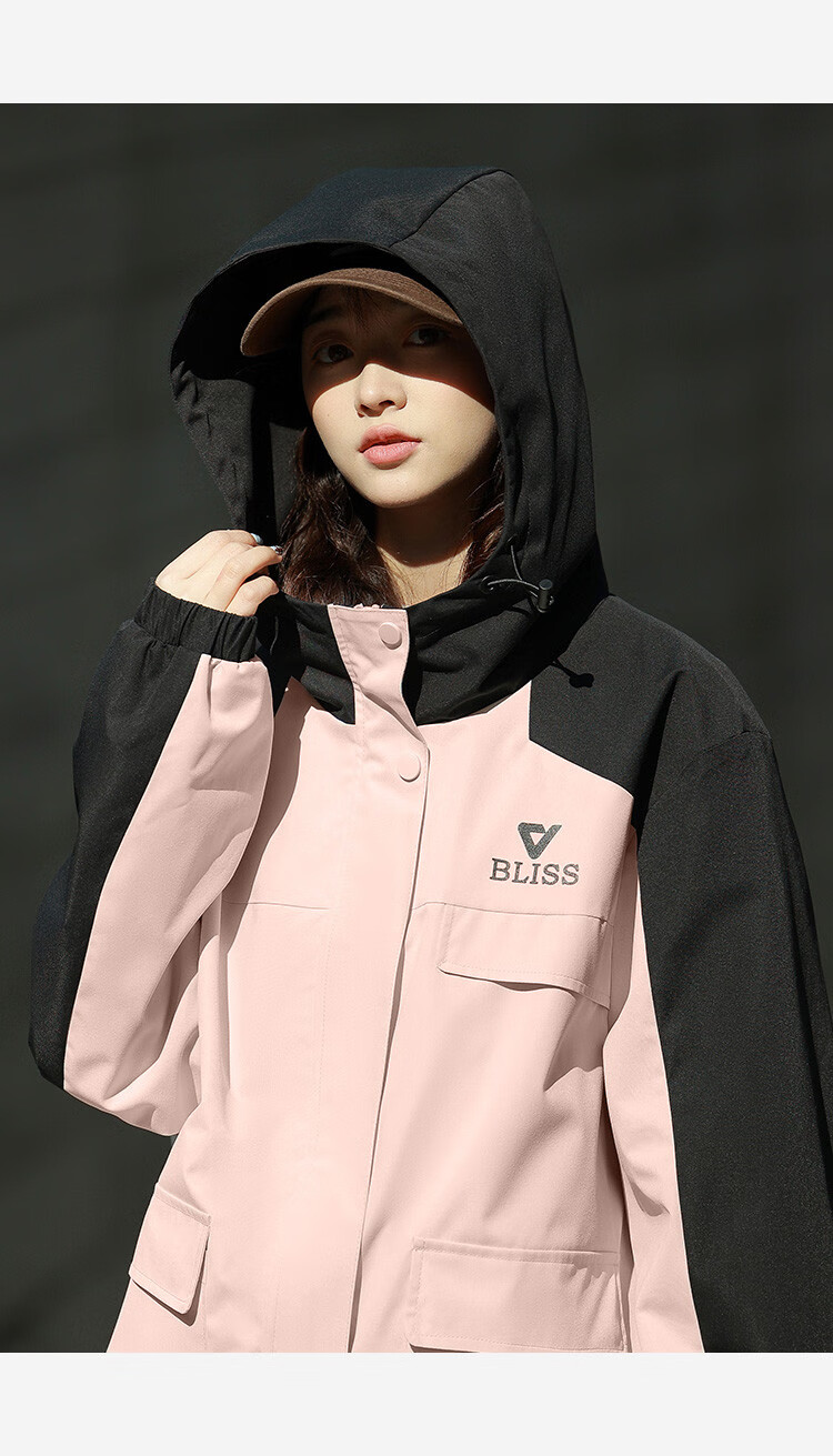 TonLion 2025 Autumn Women's Hooded Sleeve Patchwork Workwear Jacket 17