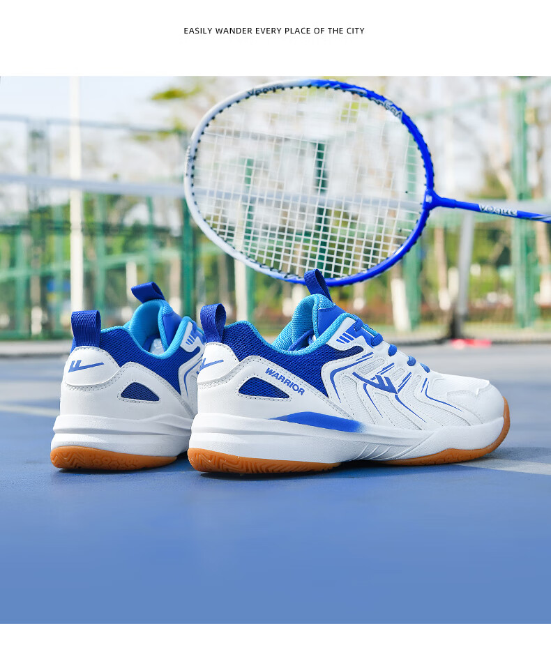 Warrior Badminton Shoes Table Tennis Shoes Tennis Shoes Training Shoes Unisex Parent-Child Model 1033 Size 40 White Pink 32
