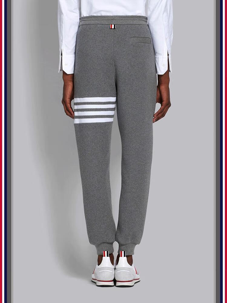 tb四道杠条纹朋克风束脚卫裤长裤子男女潮牌 白色 华夫格长裤 0码(s)