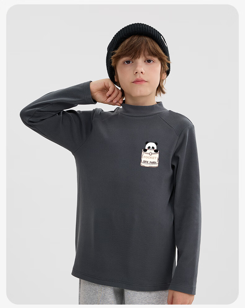 Baleno Girls' Long-Sleeve T-Shirt, Winter 2025 Style, for Older Children, Warm Inner Layer, Semi-Turtleneck Top, Kids' Winter Base Layer 4