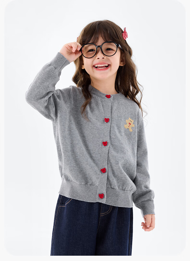 Dudu Kids Girls Cotton Sweater Spring Baby Academy Style Top Navy Blue 130 6