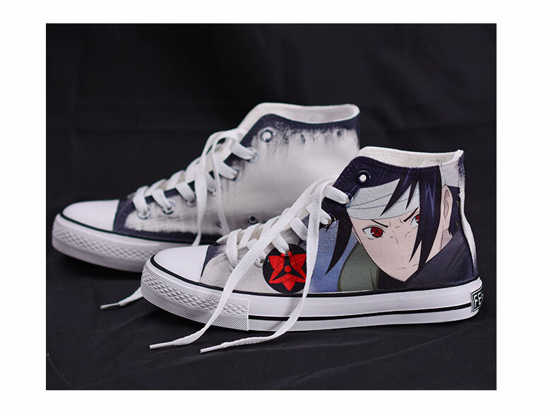 【鞋衫依旧】新品中帮手绘帆布鞋火影忍者动漫周边涂鸦男女学生佐助宇