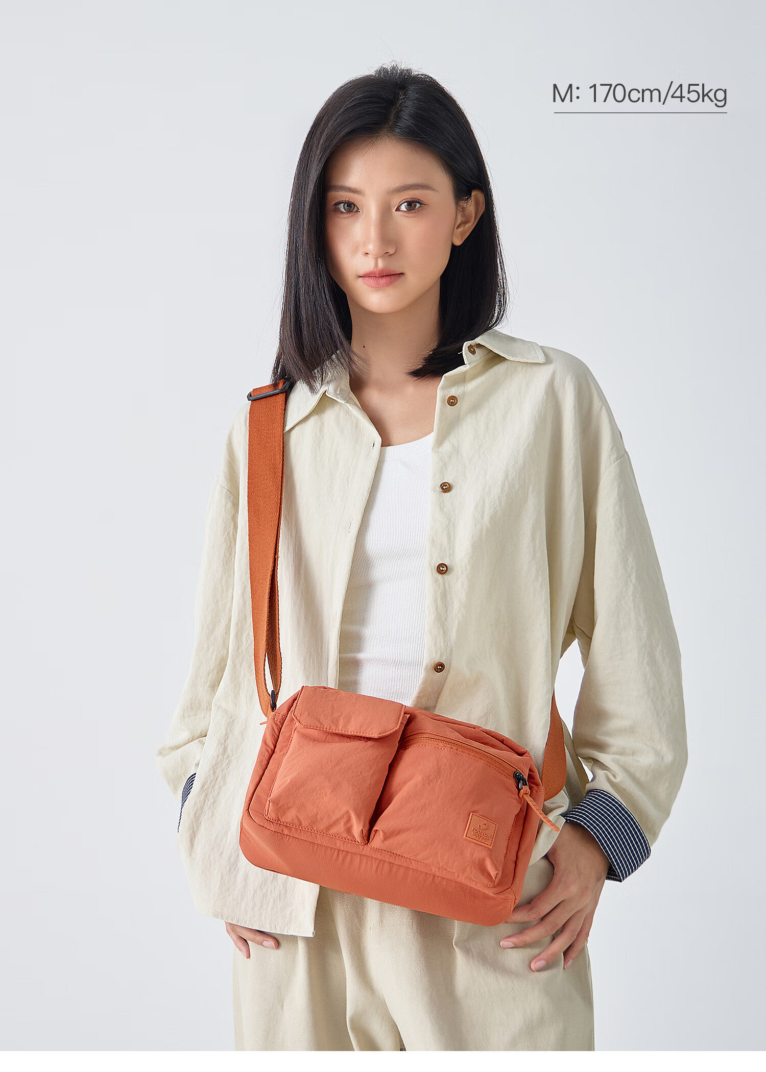 FOUVOR Fox Women's Oxford Cloth Crossbody Bag Lightweight Fashion Small Square Simple Casual Shoulder Bag Orange 4