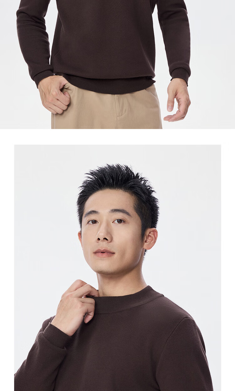 Giordano Men's Blended Sweater Autumn Winter New Solid Color Base Shirt Half Turtleneck Long Sleeve Knitwear 18055616 12