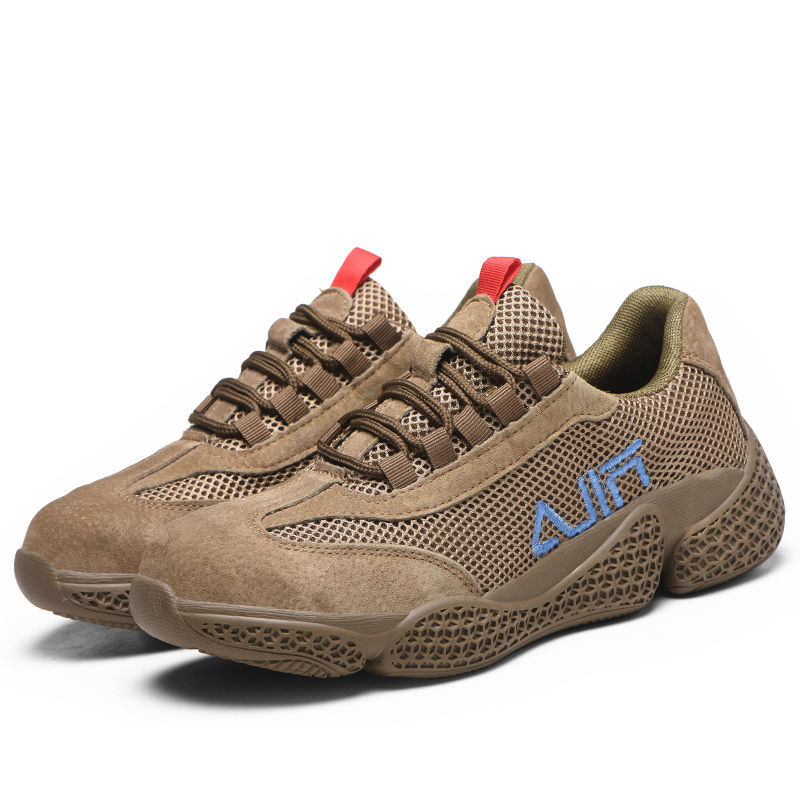 足里路夏季工地劳保鞋男钢包头防砸防刺轻便软底透气老保干活劳动鞋