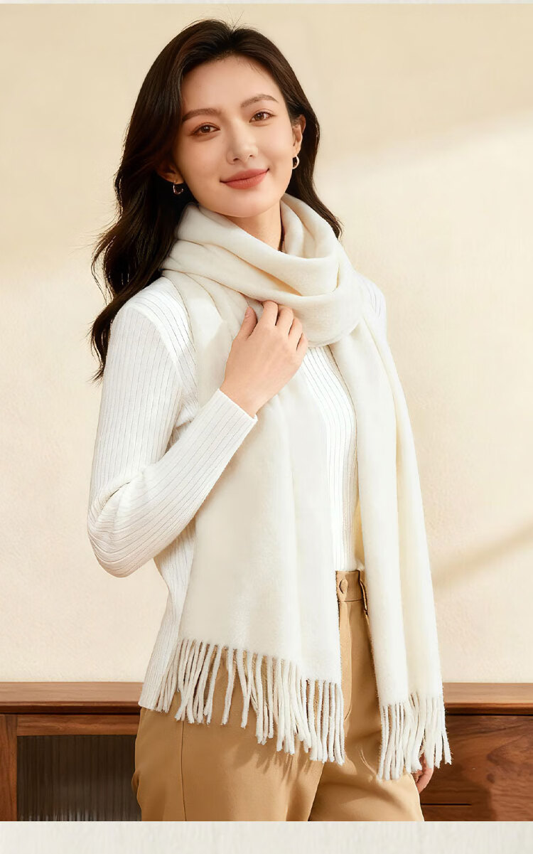 Jingsu [JD Own Brand] 100% Cashmere Scarf Women Autumn Winter Shawl Warm Neck Warmer Gift Box Set 9