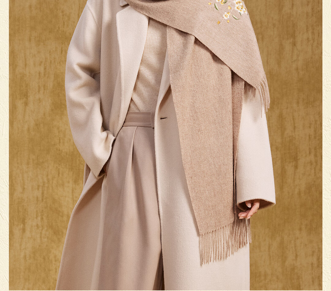 Shanghai Story Extended Embroidery 100% Wool Scarf Gift for Elders and Mom New Year Birthday Autumn Winter Shawl Wrap 15
