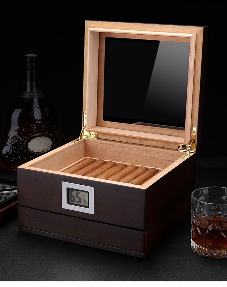 雪茄保湿盒便携式茄龙醇香古巴雪松木50支装大容量男士雪茄盒烟盒保湿