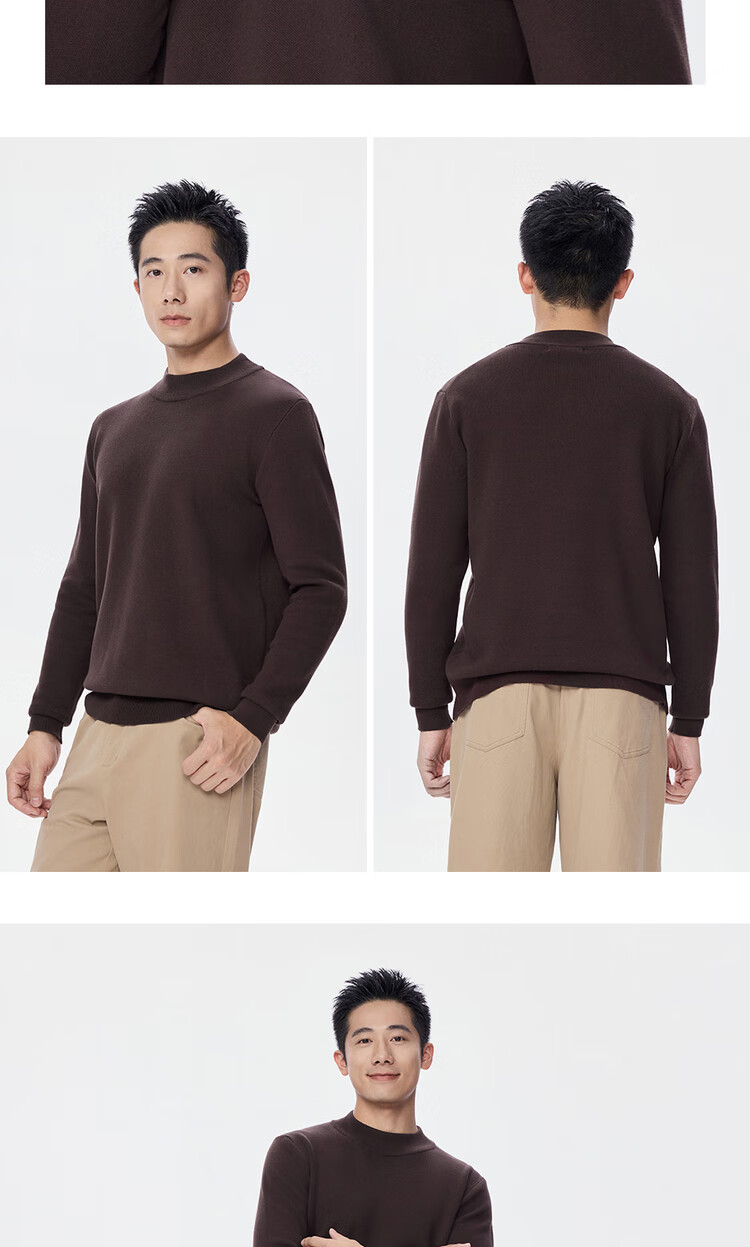 Giordano Men's Blended Sweater Autumn Winter New Solid Color Base Shirt Half Turtleneck Long Sleeve Knitwear 18055616 13