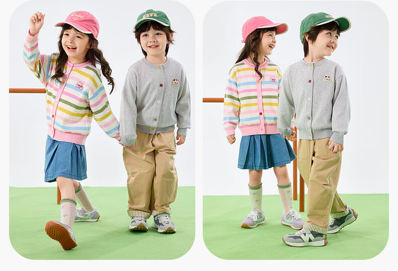 Dudu Kids Knitted Cardigan Spring Baby Sweater Casual Girls Long Sleeve Top Boys Jacket Spring Pink 100cm 7