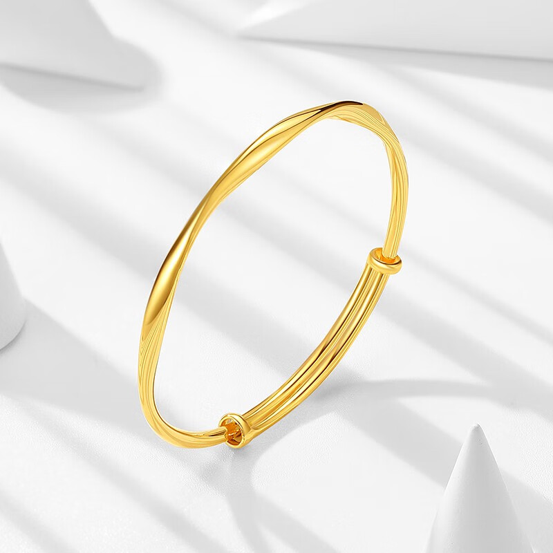 潮宏基 御范莫比乌斯环黄金手镯女足金镯子结婚三金计价工费1180元w