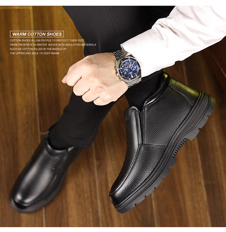 Hengyuanxiang Men's Slip-On Business Casual Breathable Driving Loafers J1628 Black 44 25