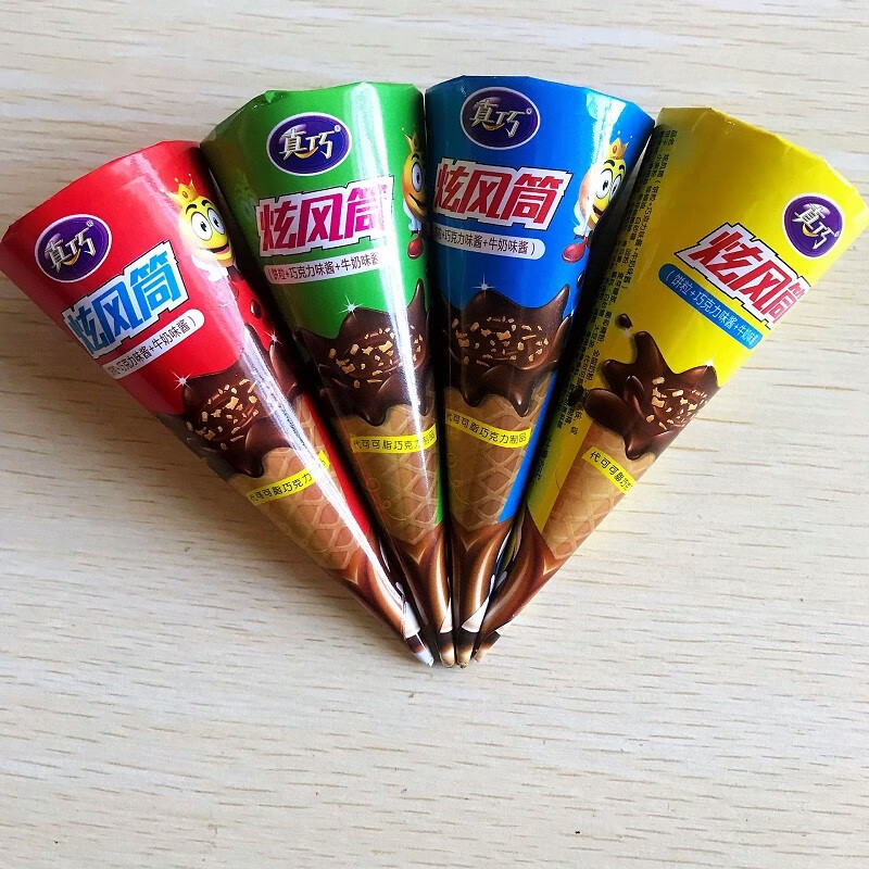 真巧旋风筒儿童休闲零食童年怀旧零食草莓味96g