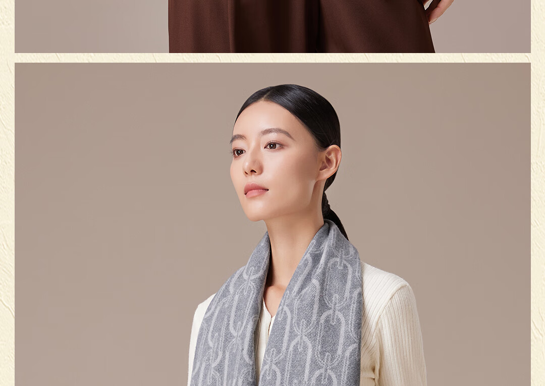 Shanghai Story Pure Wool Scarf for Women Autumn Winter High-End Shawl Plaid Gift Box for Girlfriend Mother New Year Birthday Gift 10
