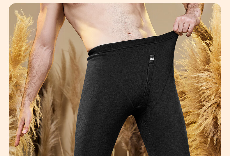 Hengyuanxiang Men's Thermal Fleece-Lined Thickened Autumn Winter Cold-Resistant Base Layer Cotton Pants Long Johns for Middle-Aged and Elderly 28