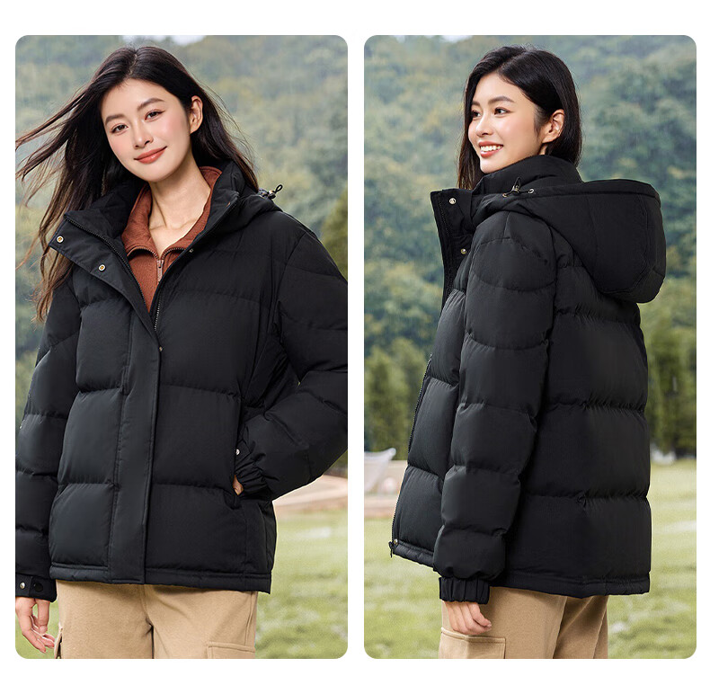 YAYA Women's Short Down Jacket 2025 Winter Thickened Warm Anti-Cold Loose Fit Outerwear 4