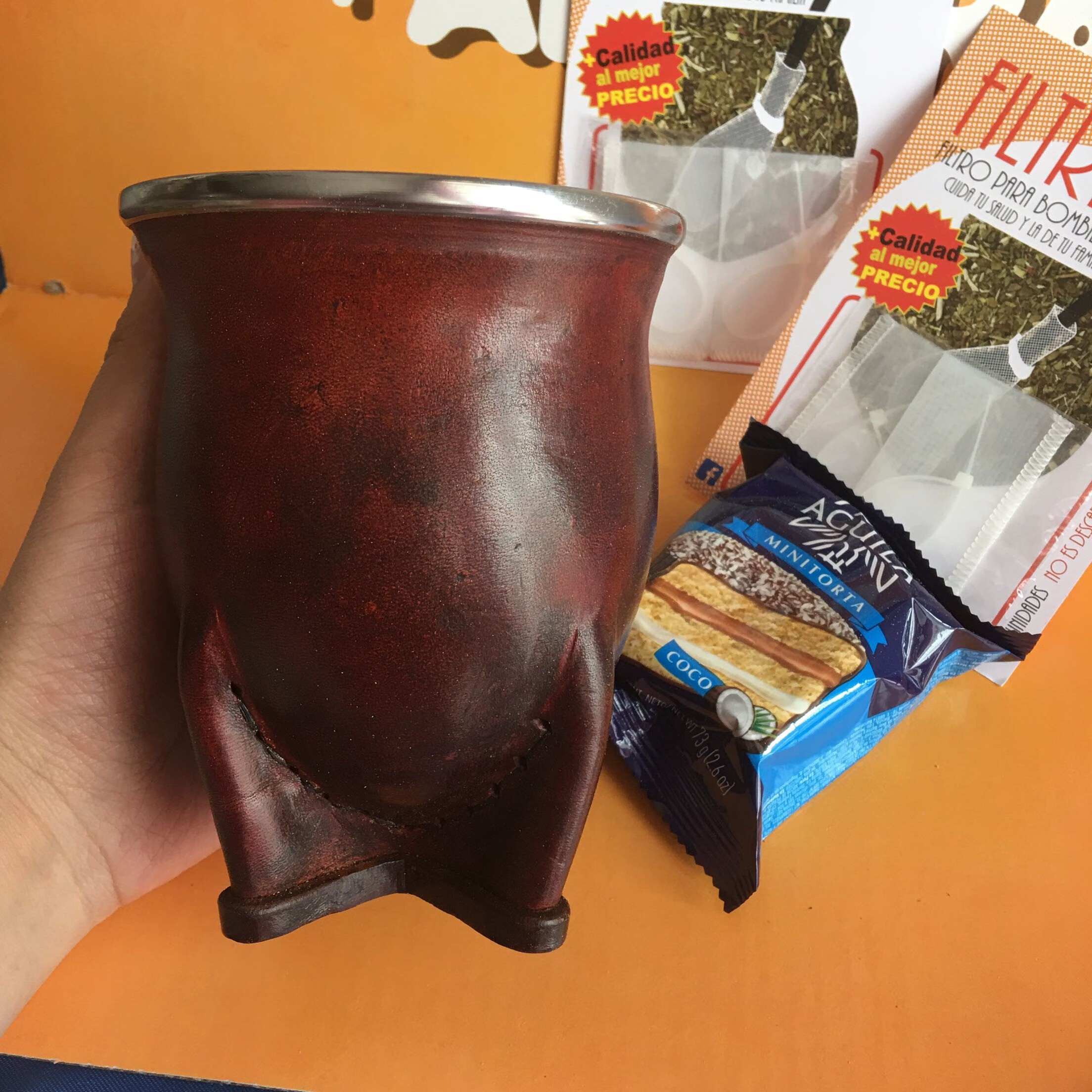 马黛茶专用杯子 定制牛皮开口马黛茶杯马黛茶专用杯武磊梅西同款马黛